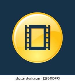 video icon, video symbol. Flat vector sign isolated on blue background. Simple vector illustration for graphic and web design.