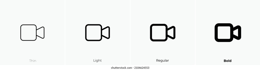 video icon. Thin, Light Regular And Bold style design isolated on white background
