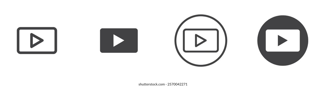 Video icon Thin line art isolated
