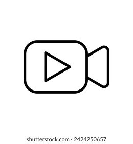 Vector de icono de vídeo. vector de icono de cámara de vídeo. señal de película. cine