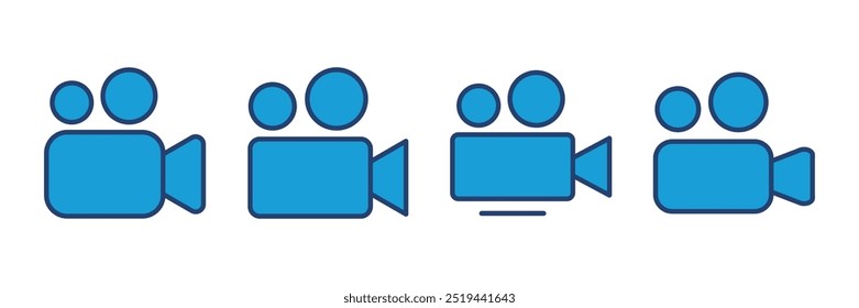 Vektorgrafik des Videosymbols. Videokamera-Icon-Vektor. Filmschild. Kino