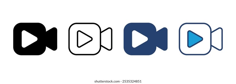 Vektorgrafik des Videosymbols. Videokamera-Icon-Vektor. Filmschild. Kino