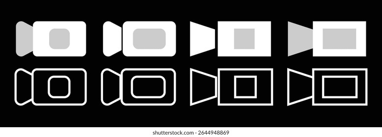 Video icon vector. Video camera vector. Player symbol. Linear style sign for mobile concept and web design. Video symbol logo illustration.