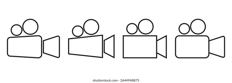 Video icon vector. Video camera vector. Player symbol. Linear style sign for mobile concept and web design. Video symbol logo illustration.