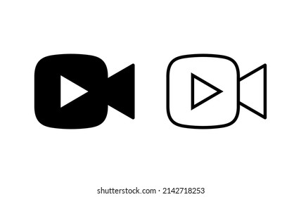 Videosymbol, Vektorgrafik. Bildkamerazeichen und -symbol. Filmzeichen. Kino