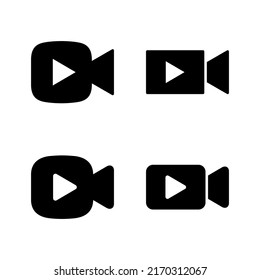 Vector de icono de vídeo. símbolo y signo de la cámara de vídeo. señal de película. cine