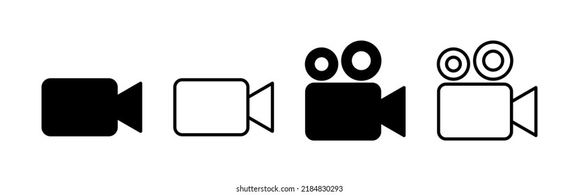 Vector de icono de vídeo. símbolo y signo de la cámara de vídeo. señal de película. cine