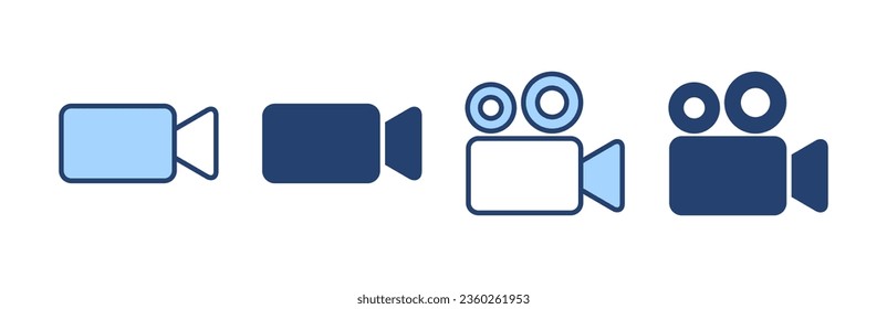 Vector de icono de vídeo. símbolo y signo de la cámara de vídeo. señal de película. cine
