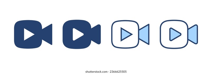 Vector de icono de vídeo. símbolo y signo de la cámara de vídeo. señal de película. cine
