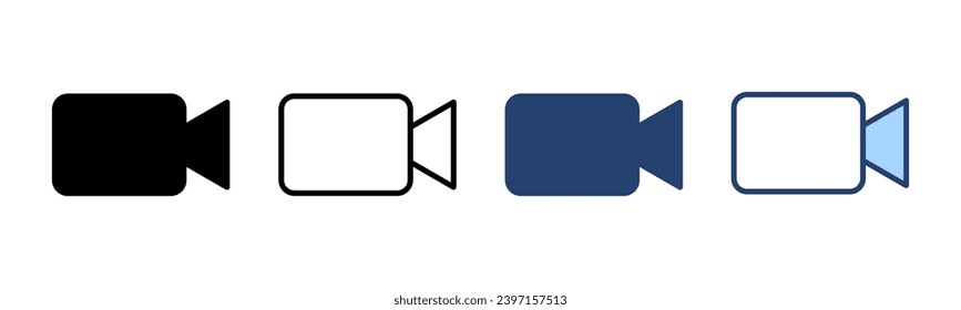 Vector de icono de vídeo. símbolo y signo de la cámara de vídeo. señal de película. cine
