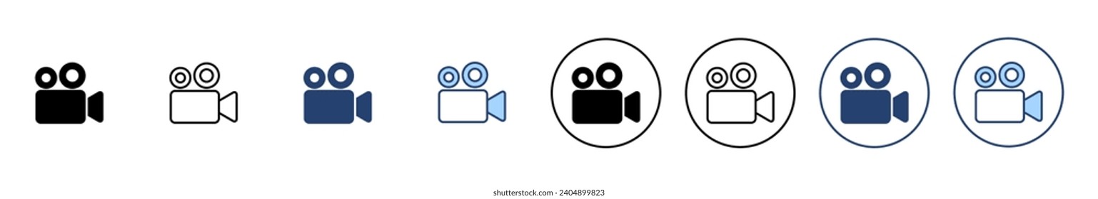 Vector de icono de vídeo. símbolo y signo de la cámara de vídeo. señal de película. cine