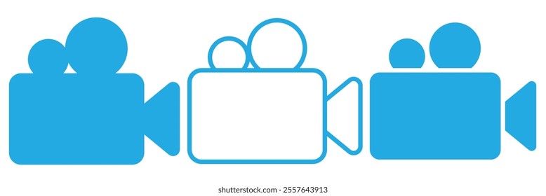 Video icon vector. Video camera sign and symbol. Projector, camera, movie concept vector icon. Photography icon. Video symbol vector illustration. 