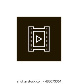 Video icon vector, clip art. Also useful as logo, square app icon, web element, symbol, graphic image, silhouette and illustration. Compatible with ai, cdr, jpg, png, svg, pdf, ico  and eps formats.