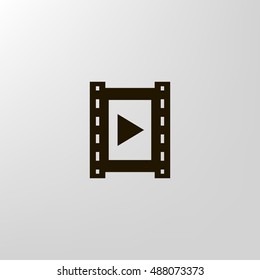 Video icon vector, clip art. Also useful as logo, web element, symbol, graphic image, silhouette and illustration. Compatible with ai, cdr, jpg, png, svg, pdf, ico  and eps formats.