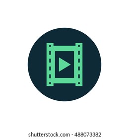 Video icon vector, clip art. Also useful as logo, circle app icon, web element, symbol, graphic image, silhouette and illustration. Compatible with ai, cdr, jpg, png, svg, pdf, ico  and eps formats. svg