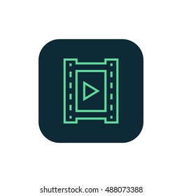Video icon vector, clip art. Also useful as logo, square app icon, web element, symbol, graphic image, silhouette and illustration. Compatible with ai, cdr, jpg, png, svg, pdf, ico  and eps formats. svg