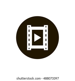 Video icon vector, clip art. Also useful as logo, circle app icon, web element, symbol, graphic image, silhouette and illustration. Compatible with ai, cdr, jpg, png, svg, pdf, ico  and eps formats.
