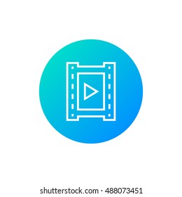 Video icon vector, clip art. Also useful as logo, circle app icon, web element, symbol, graphic image, silhouette and illustration. Compatible with ai, cdr, jpg, png, svg, pdf, ico  and eps formats.