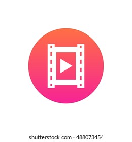 Video icon vector, clip art. Also useful as logo, circle app icon, web element, symbol, graphic image, silhouette and illustration. Compatible with ai, cdr, jpg, png, svg, pdf, ico  and eps formats.