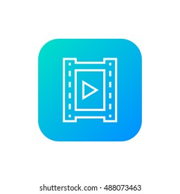 Video icon vector, clip art. Also useful as logo, square app icon, web element, symbol, graphic image, silhouette and illustration. Compatible with ai, cdr, jpg, png, svg, pdf, ico  and eps formats. svg