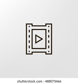 Video icon vector, clip art. Also useful as logo, web element, symbol, graphic image, silhouette and illustration. Compatible with ai, cdr, jpg, png, svg, pdf, ico  and eps formats.