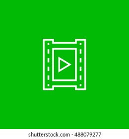 Video icon vector, clip art. Also useful as logo, web element, symbol, graphic image, silhouette and illustration.