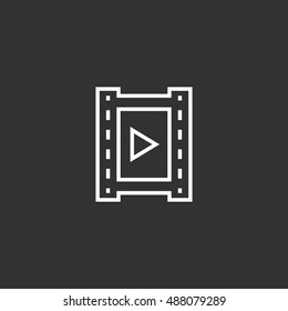 Video icon vector, clip art. Also useful as logo, web element, symbol, graphic image, silhouette and illustration. Compatible with ai, cdr, jpg, png, svg, pdf, ico  and eps formats.