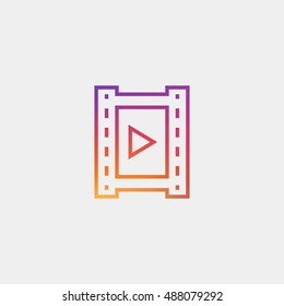 Video icon vector, clip art. Also useful as logo, web element, symbol, graphic image, silhouette and illustration. Compatible with ai, cdr, jpg, png, svg, pdf, ico  and eps formats.