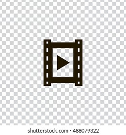Video icon vector, clip art. Also useful as logo, web element, symbol, graphic image, transparent silhouette and illustration. Compatible with ai, cdr, jpg, png, svg, pdf, ico  and eps formats. svg