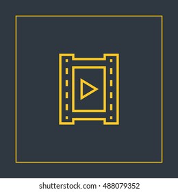 Video icon vector, clip art. Also useful as logo, web element, symbol, graphic image, silhouette and illustration. Compatible with ai, cdr, jpg, png, svg, pdf, ico  and eps formats.