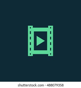 Video icon vector, clip art. Also useful as logo, web element, symbol, graphic image, silhouette and illustration. Compatible with ai, cdr, jpg, png, svg, pdf, ico  and eps formats.