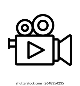 Video Icono de diseño de Vector - estilo de contorno de alta calidad