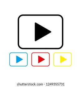 video icon vector editable on white background