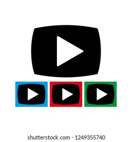 video icon vector editable on white background