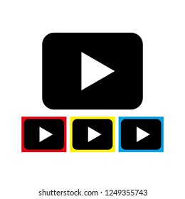 video icon vector editable on white background