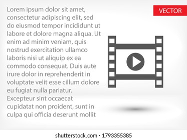 icono de vídeo. Vector Eps 10. Diseño plano Lorem Ipsum 