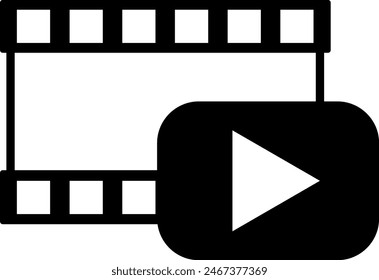 Video-Symbol. Vektorgrafik Film und Wiedergabe-Symbol. Konzept der Filmindustrie, Filmemachen und Videoproduktion