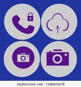video icon. video vector icons set camera, upload and security telephone