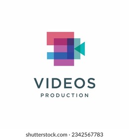 Icono de vídeo, símbolo de diseño abstracto de ilustración vectorial para la grabación de vídeo y fotografilo colorido