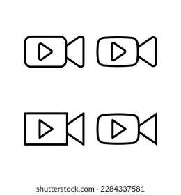 Ilustración vectorial de icono de vídeo. símbolo y signo de la cámara de vídeo. señal de película. cine