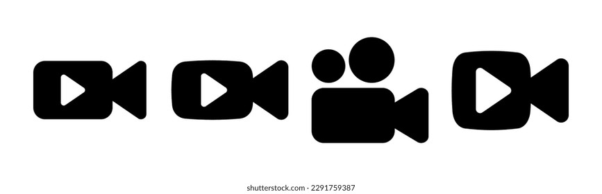 Ilustración vectorial de icono de vídeo. símbolo y signo de la cámara de vídeo. señal de película. cine