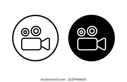 Vektorgrafik eines Videosymbols. Videokamerasymbol und -zeichen. Filmschild. Kino