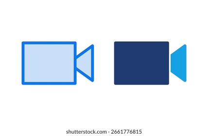 Video Ilustración vectorial Video del icono. Signo y símbolo de la cámara. signo de la película. cine