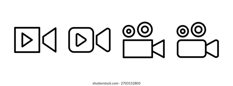 Vektorgrafik eines Videosymbols. Videokamerasymbol und -zeichen. Filmschild. Kino