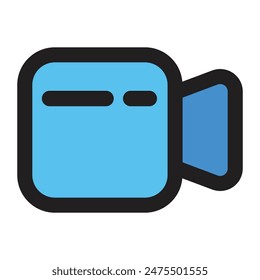 Video icon, vector illustration, filled style, best used for web