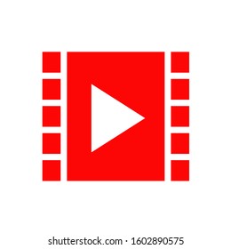 Video icon, vector illustration. Flat design style. vector video icon illustration isolated on white background, video icon Eps10. video icons graphic design vector symbols.