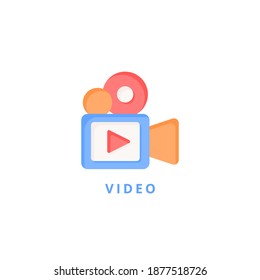 video icon vector illustration. video icon flat design.