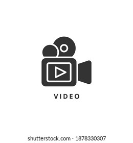 ilustración vectorial de icono de vídeo. diseño de glifos de iconos de vídeo.