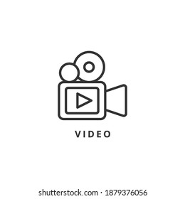 video icon vector illustration. video icon outline design.
