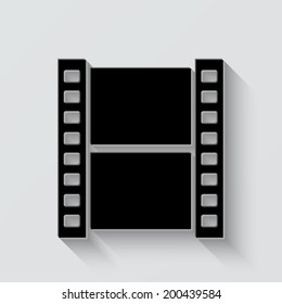 Video icon - vector illustration with shadow on light background